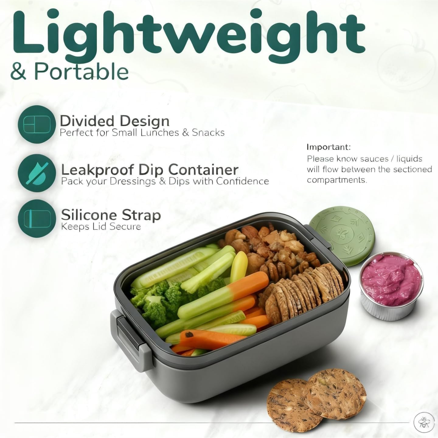 ZJchao Lunch Box, 700ml Leakproof Microwave 316 Stainless Steel Portable Food Warmer with Compartments for Students Professionals (#4)