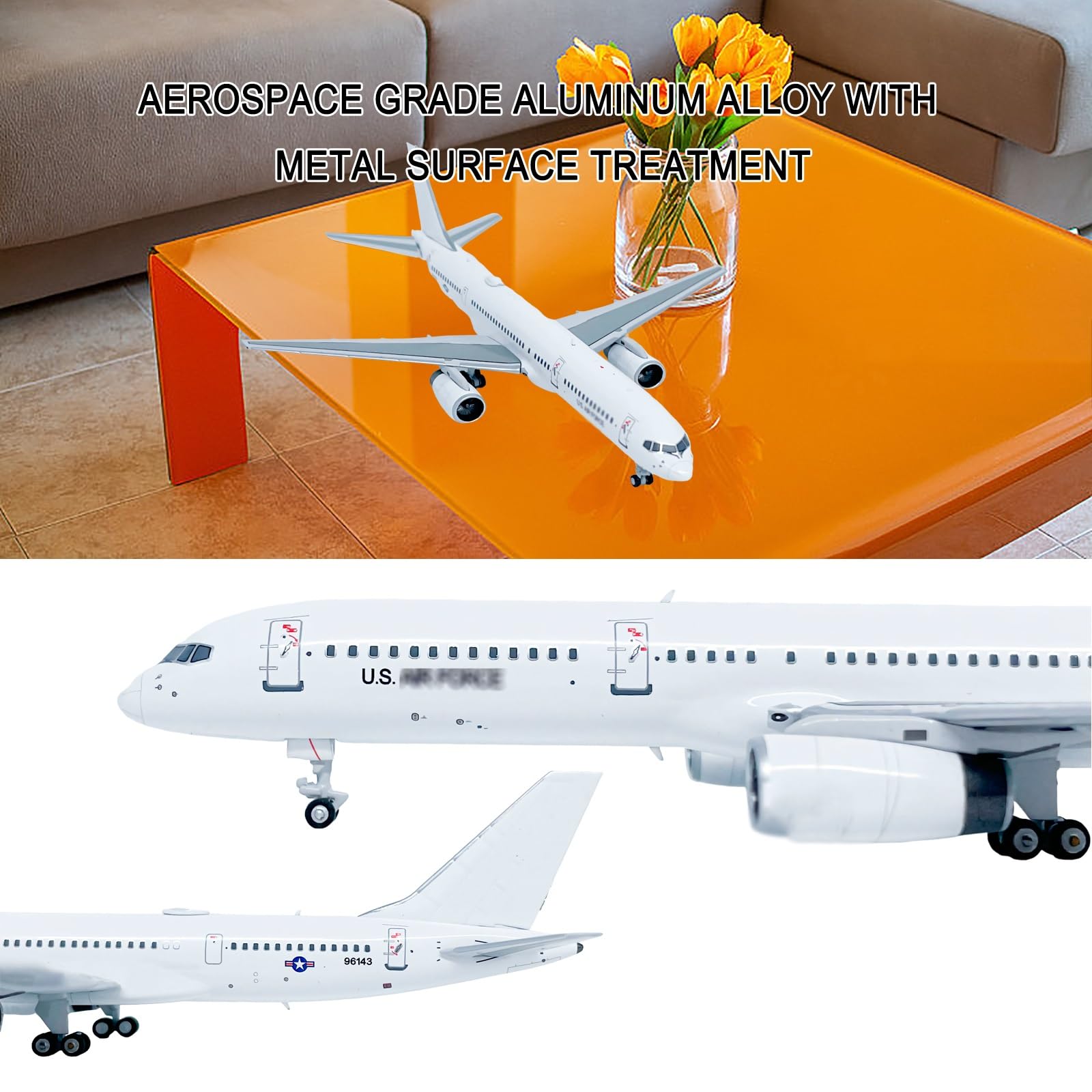 Modello aereo militare C-32B in scala 1:400 99-6143 Replica con display lega pressofusa, regalo collezione for appassionati aviazione, perfetto l'home office studio soggiorno, l'arredamento