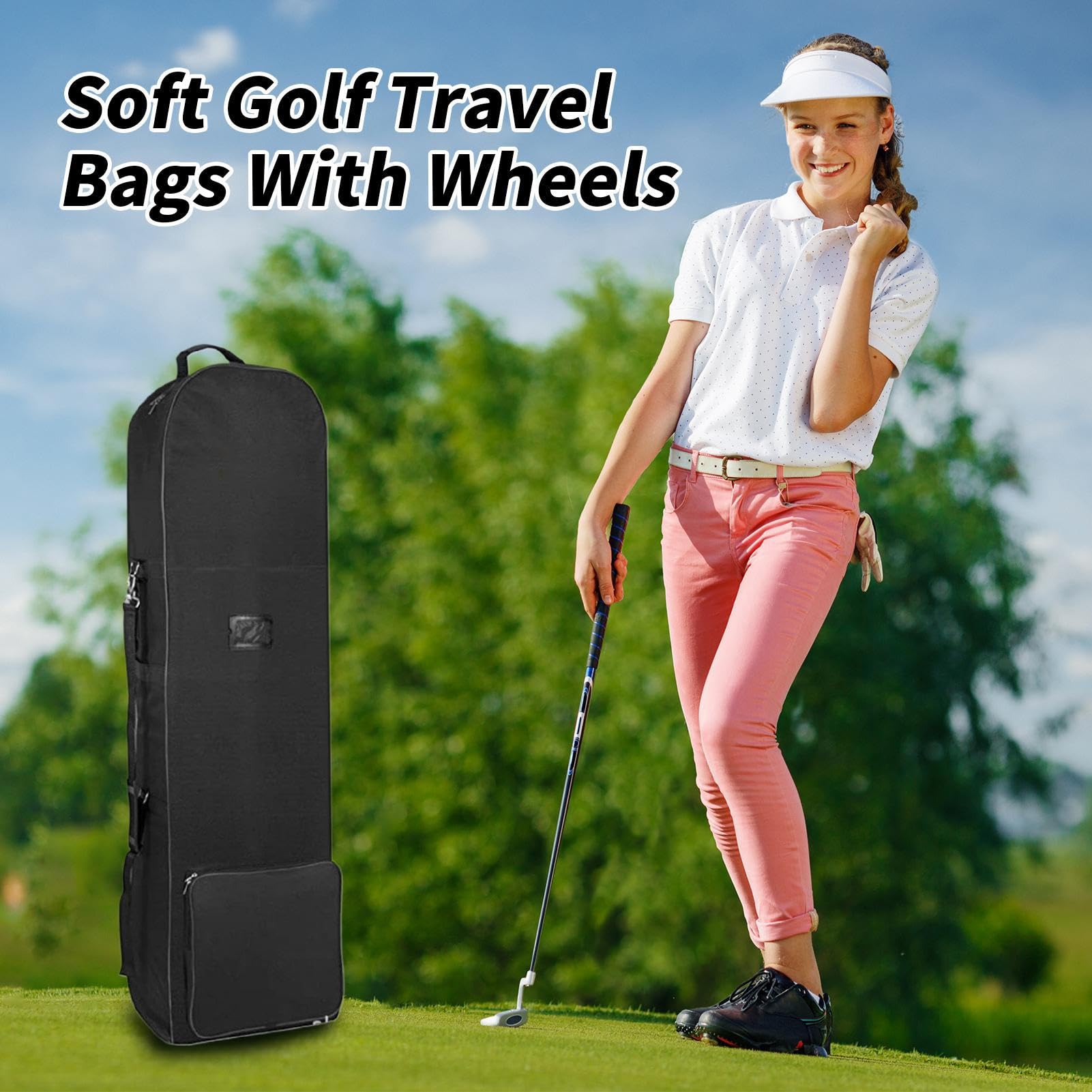 Reise Golf Bag Mit Rädern Tragbarer Golfzubehör | Wetterbeständige Sportzubehör Tasche Für Reise Urlaub