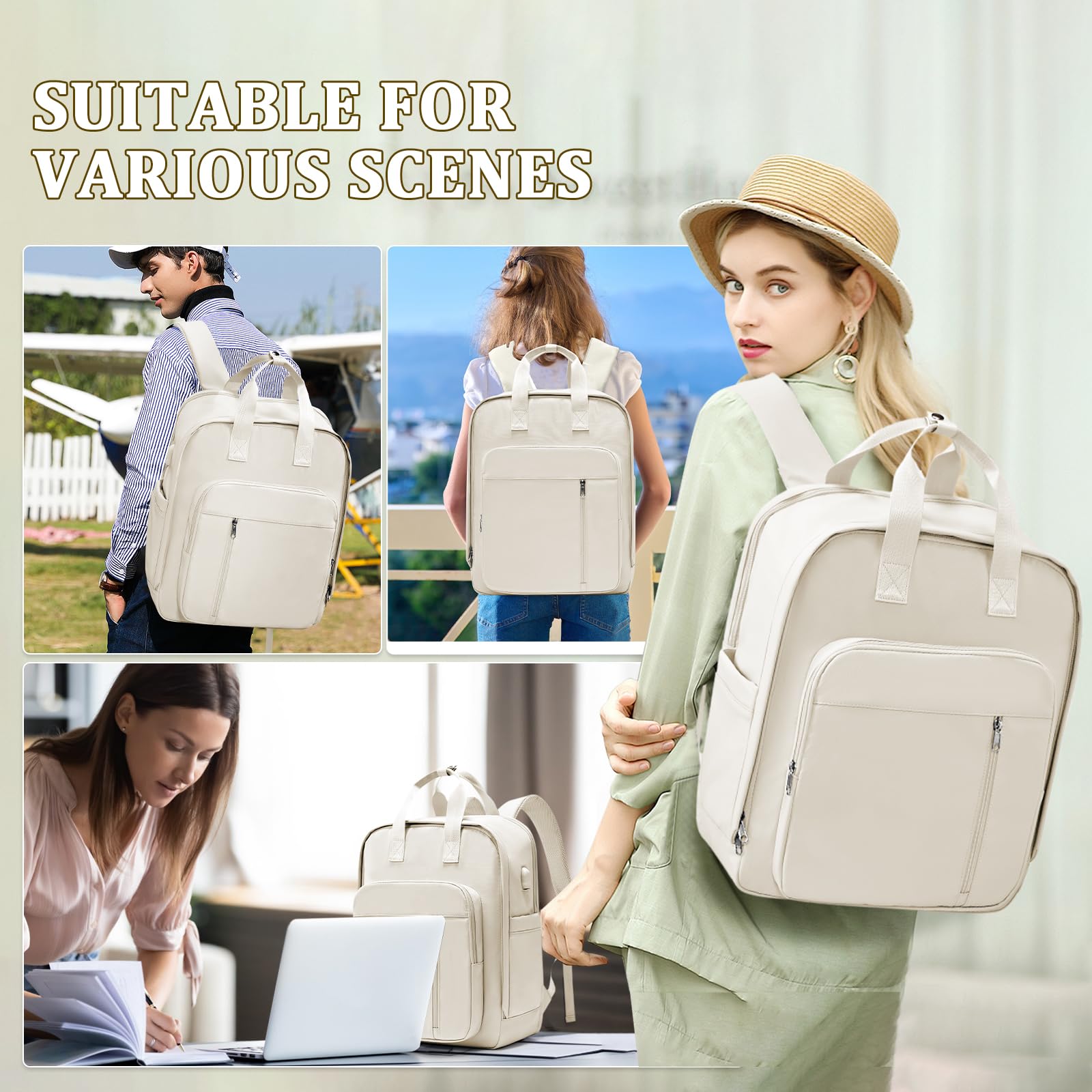 SZLX Borse da Cabina per Easyjet 45x36x20 Zaino da Viaggio Donna Ryanair 40x20x25 Bagaglio a Mano con porta usb zaino da viaggio aereo bagaglio a mano zaino per laptop Casual Daypack