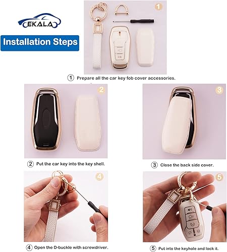 Miniatura 4 de EKALA Funda para llavero Hyundai con llavero de cuero funda protectora de TPU suave para llavero de automóvil funda completa para Hyundai Tucson