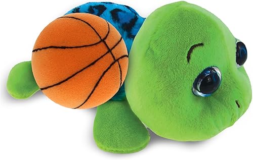 DolliBu Blue Shell - Peluche de tortuga marina con felpa de baloncesto, tortuga suave para abrazar, adorable juguete de peluche, juguete de peluche