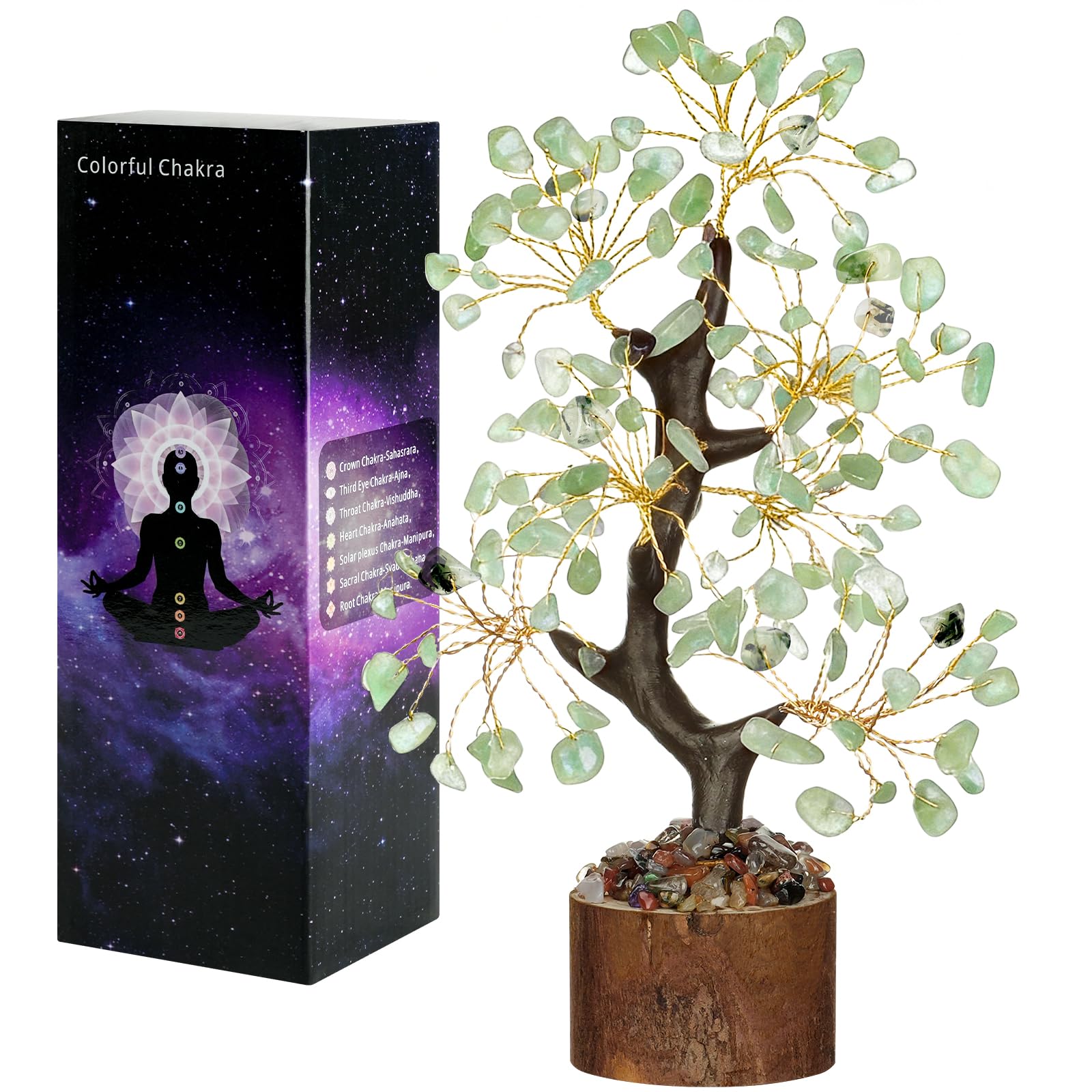 Vicloon Árbol de la Vida de Cristal, Árbol de la Vida de los Siete Chakras para Obtener Energía Positiva, Cristales y Piedras Curativas, Hogar Oficina Decor (Prehnita) en oferta en Amazon