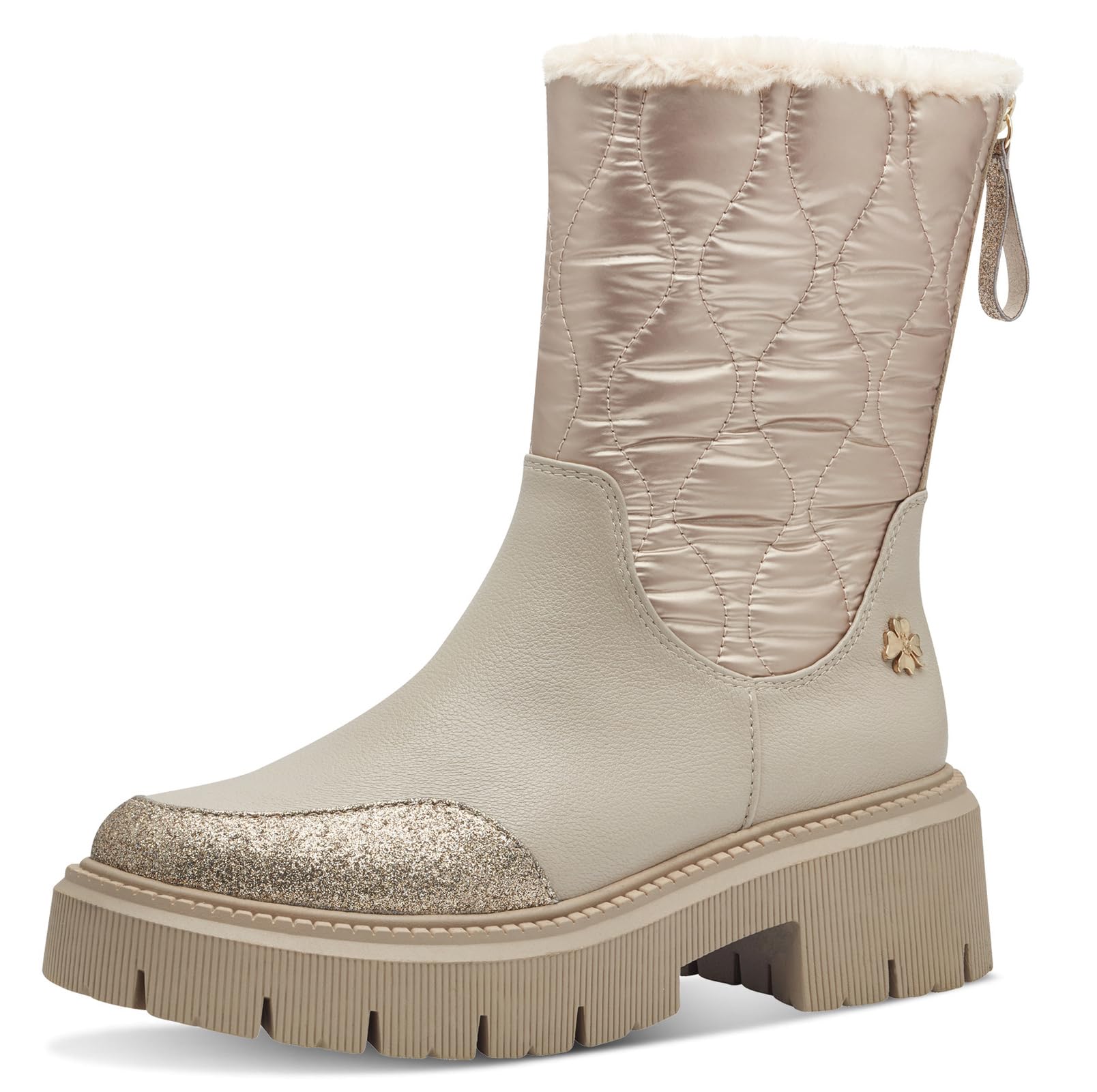 MARCO TOZZI Guido Maria Kretschmer 2-86400-43 Women's Bootie Zip + Briefs Fashion Boot, Taupe Met Comb, 7.5 UK