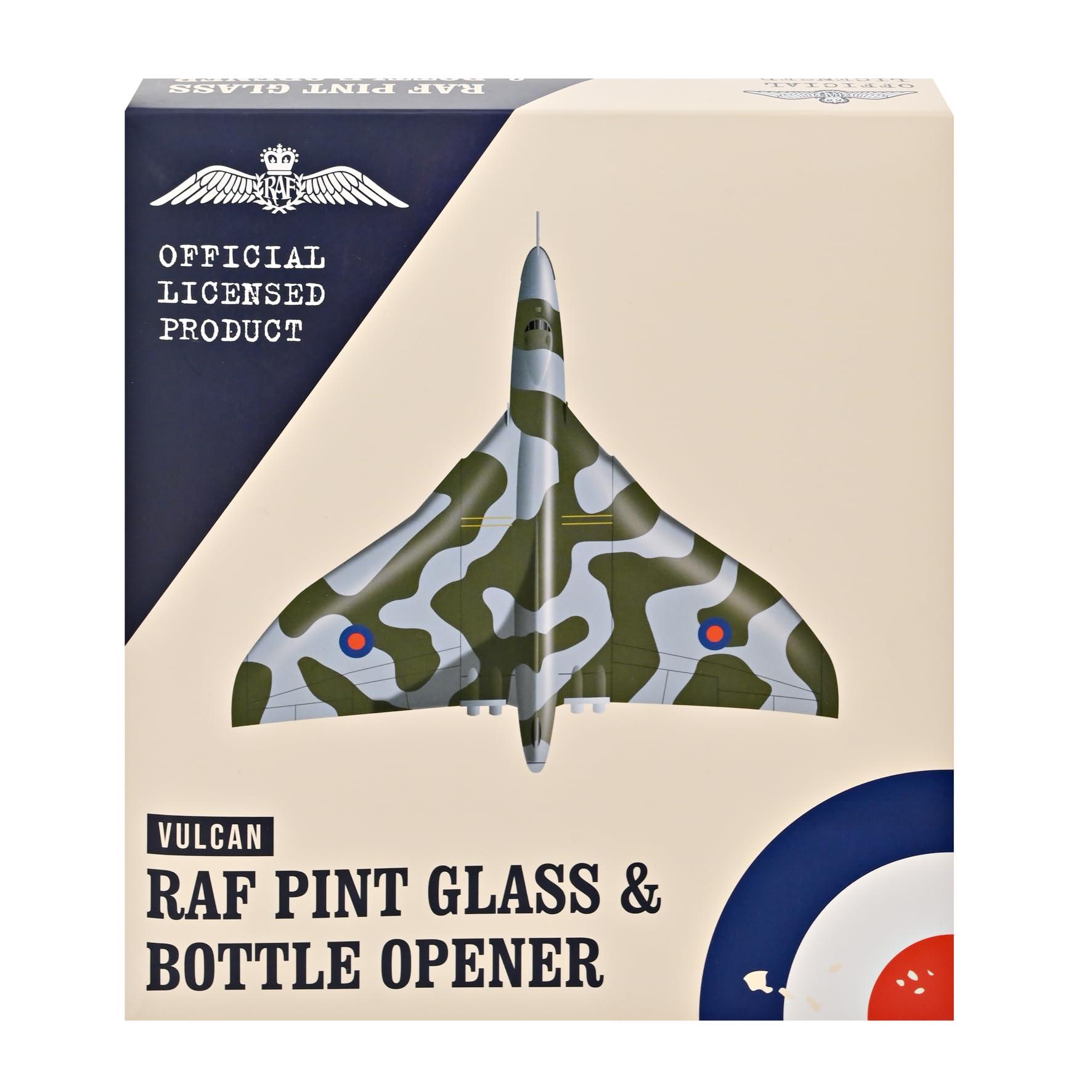 Officially Licensed Royal Air Force RAF Pint Glass & Bottle Opener Set, Vulcan, Etched Graphic Drinking Beer Glass Home Bar - Image 4