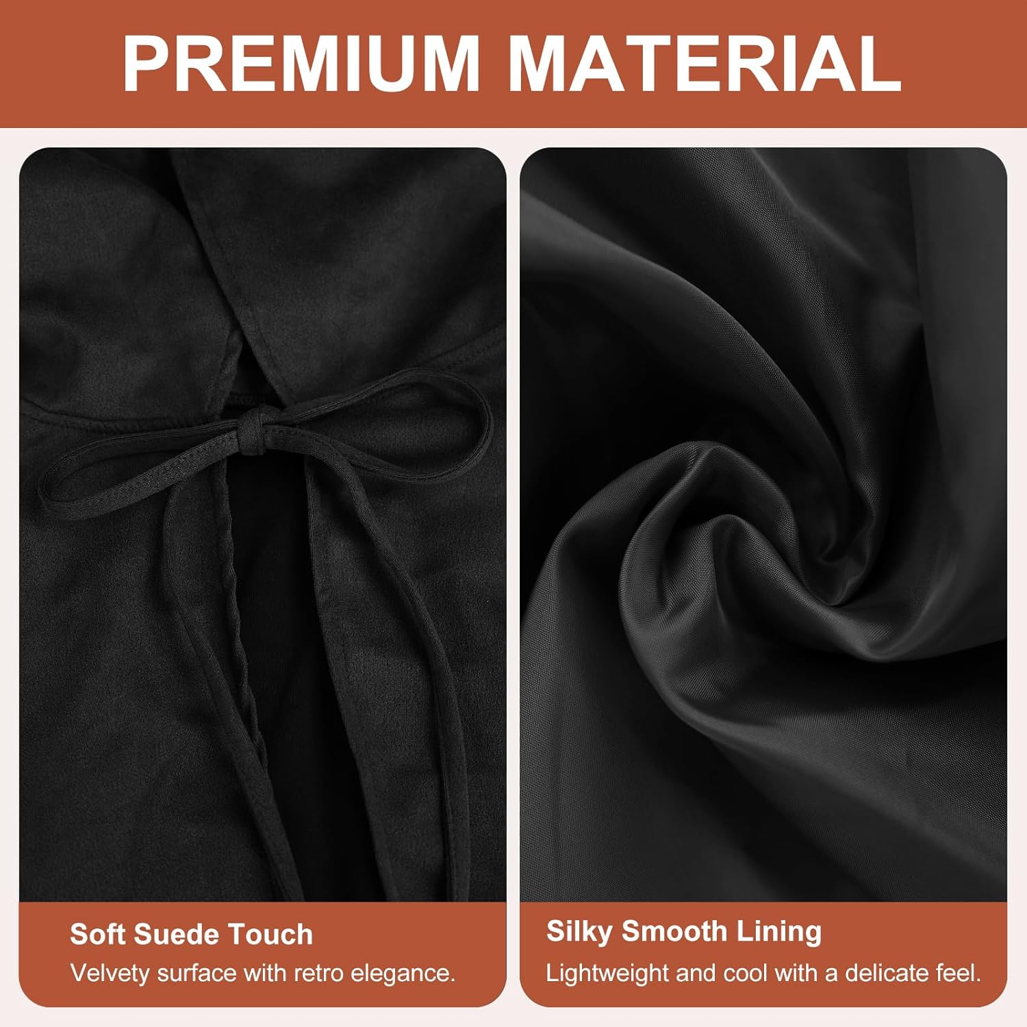 Medieval Cowl Hood for Women Men, Short Witch Cape, Velvet Hooded Cloak with Tie Closure for Halloween Cosplay Costume - Image 4