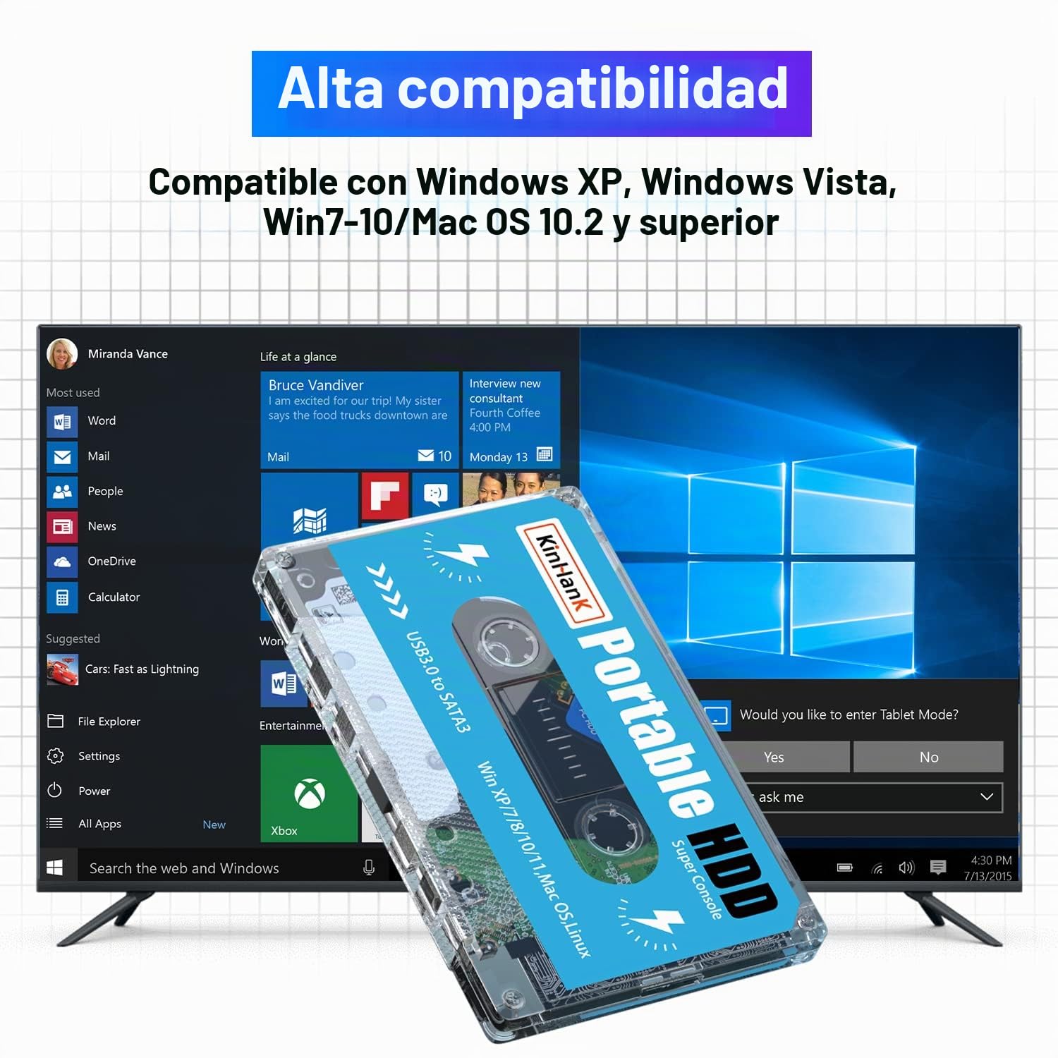 Kinhank Disco duro externo HDD de 500 G con sistema Batocera 33, consola de juegos retro con 111700 juegos, compatible con la mayoría de emuladores, SATA 3.0, para laptop/PC/Windows/Mac OS