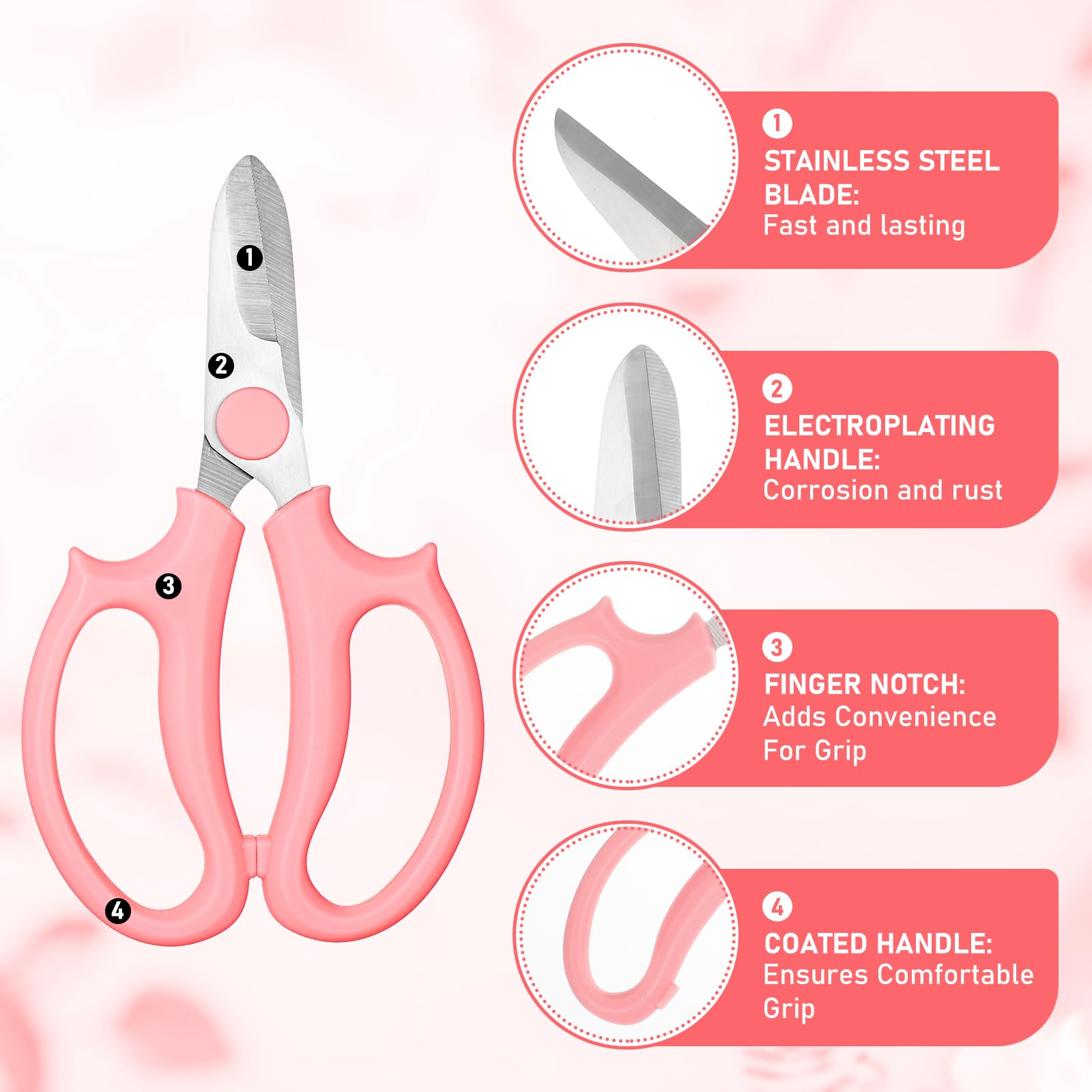 Wanmu Flower Scissors, Thickened Stainless Plant Shears, Strong Flora Scissors, Branches and Leaves - Image 3