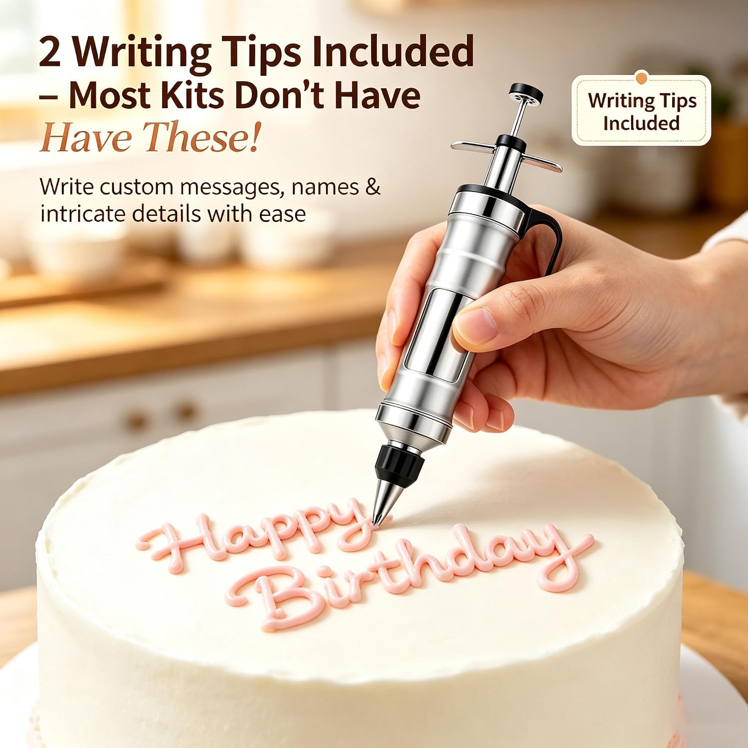 Cake Decorating Syringe Set–Icing piping kit with Piping Bags and Tips