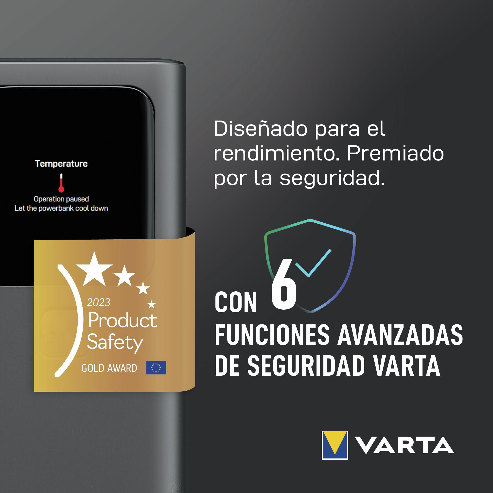 VARTA Batería Externa 27000mAh, Carga ultrarrápida de 140 W, 3 Puertos (2X USB-C; 1x USB-A), Compatible con Ordenador portátil, Smartphone y Tableta, Pantalla Digital, Incluye Cable de 140 W. | para Laptop, smartphone, Tablet y Drohne, 2x USB C PD, 1x USB