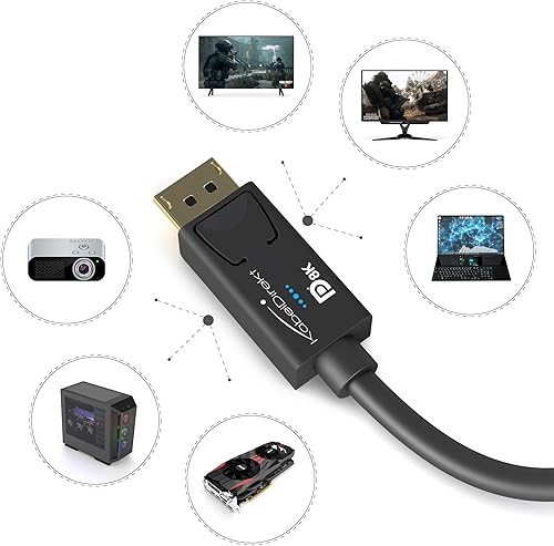 Miniatura 2 de CableDirect - Cable DisplayPort y DP de 8 K, blindaje especial A.I.S. y certificación VESA oficial - 15 pies (para PC de juegos DP 1.4, portátiles,