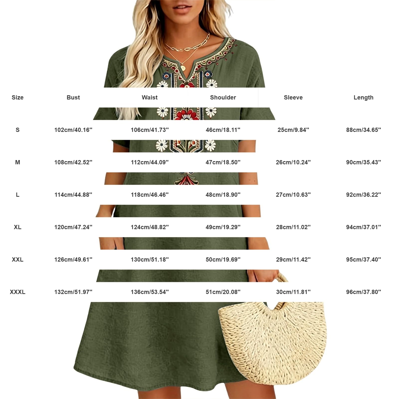 Damen Kleider Sommer Midi Luftige Sommerkleider Leichte Knielang Strand Kleid Lässige Midikleid Boho Locker Strandkleid Ärmelloses Rundhals Hauskleid Elegant Lange Kleider Böhmisch Kleid