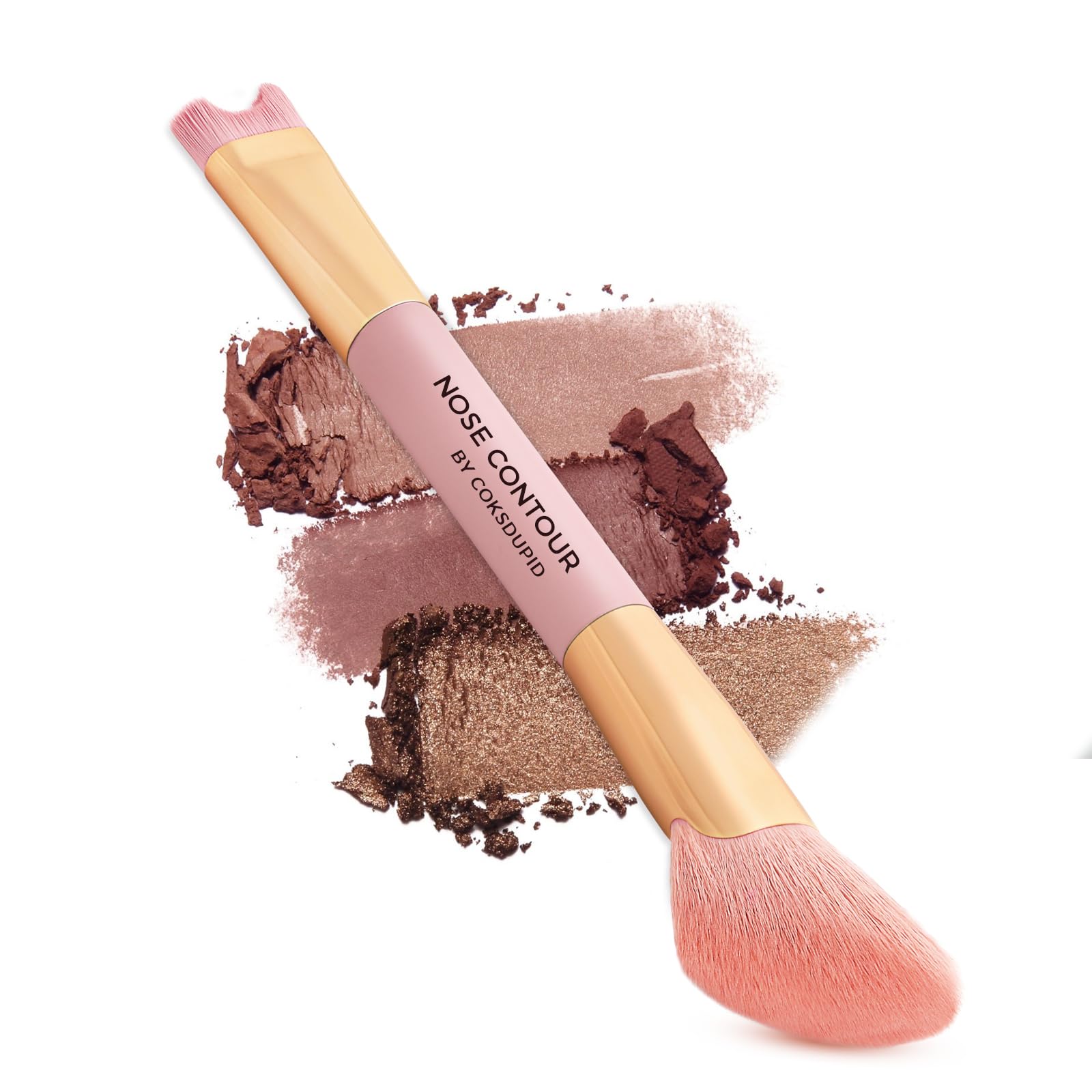 Photo 1 of 2-In-1 Nose Contour Brush, Dual-Ended U-Shaped & Angled Fluffy Brush, Makeup Contour for Nose Sculpting and Defining