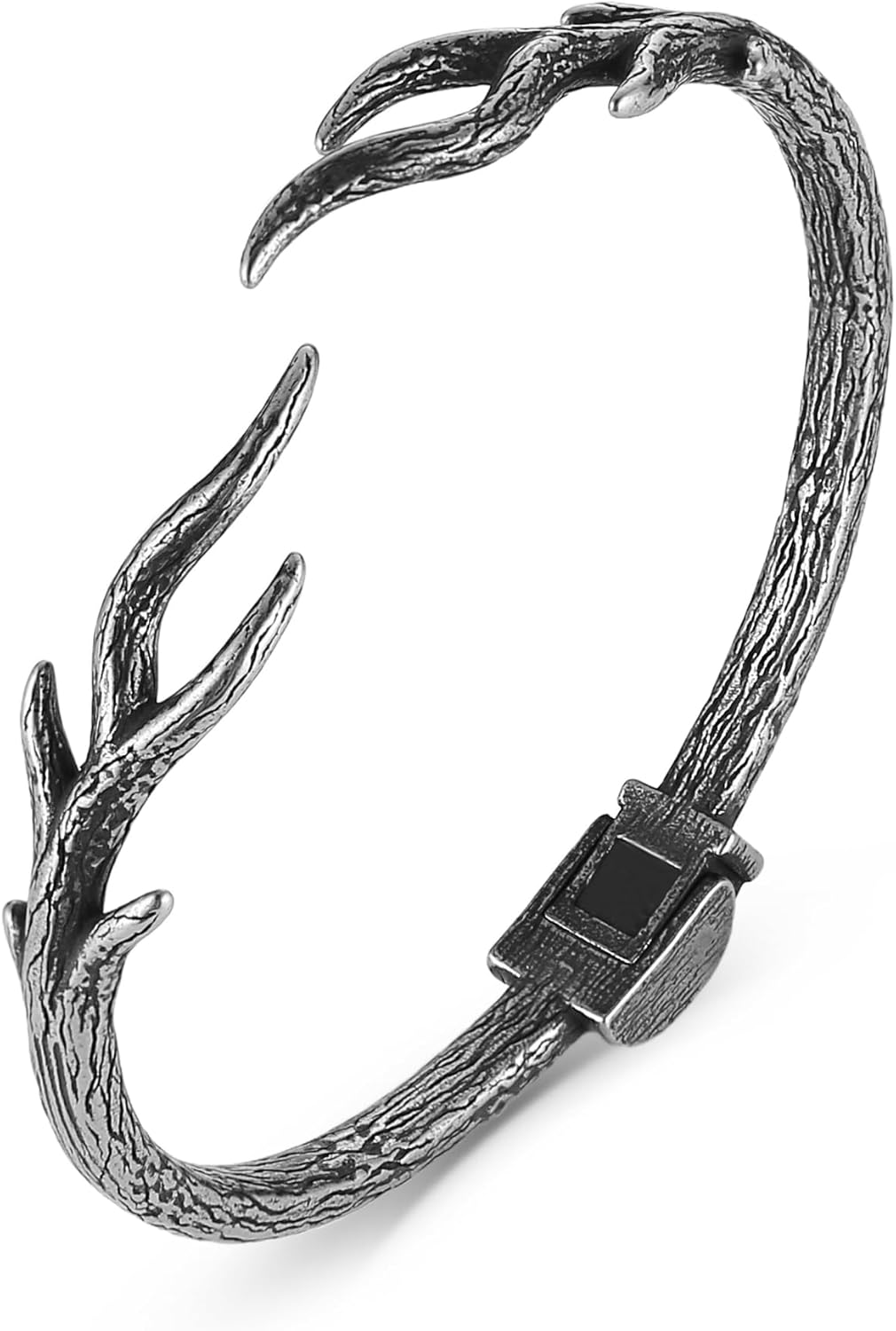 HZMAN Tree of Life Branch Shape Open Bracelet for Men Women Stainless Steel Adjustable Bangle Bracelet