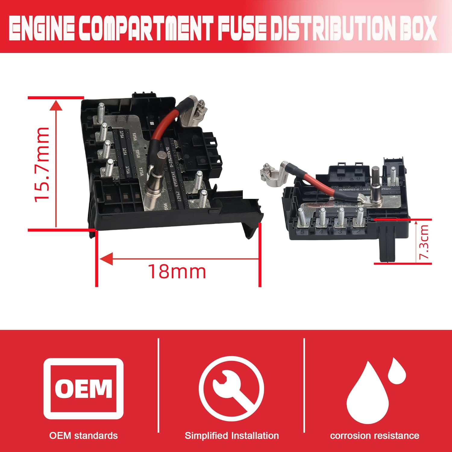 Battery Distribution Engine Compartment Fuse Block Fit for 2017-2019 Chevrolet Chevy Silverado 1500/2500HD, for 2017-2019 GMC Sierra 1500/1500LD/2500/3500HD Replace 84354721 84095551 84460795 84043745