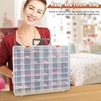 Vista 4 de Udefineit 2 Pack Large 48 Grids Clear Plastic Organizer Boxes with Adjustable Dividers, Jewlery Storages Bead Organizers Rock Collection Boxes