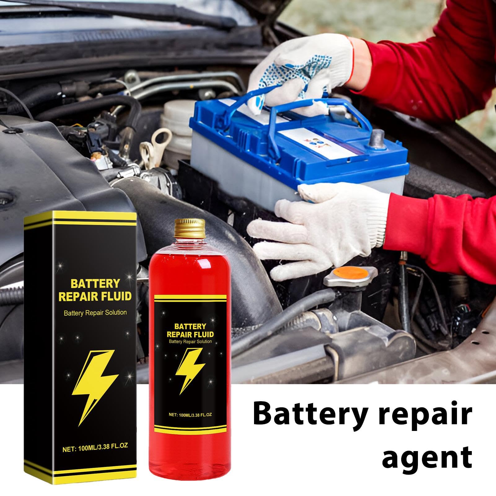 Liquido di riparazione della batteria da 100 ml | Efficace additivo elettrolitico per batterie al piombo acido, prolunga la durata e fornisce prestazioni sulle moto