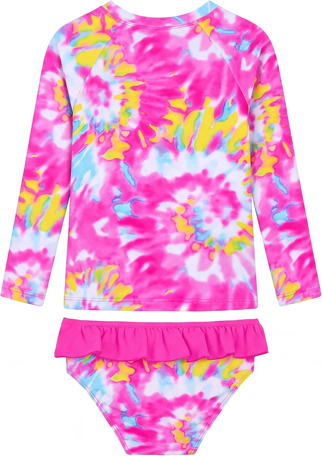 Girls Rash Guard Swimsuit Long Sleeve Tankini Sets Two Pieces Bathing Suit Swimwear UPF 50+ Sun Protection