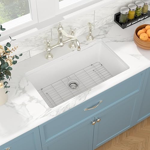 Miniatura 132 de Sarlai Fregadero de cocina negro de 18 x 18 pulgadas, fregadero de estación de trabajo de preparación de barra de 18 x 18 pulgadas, fregadero