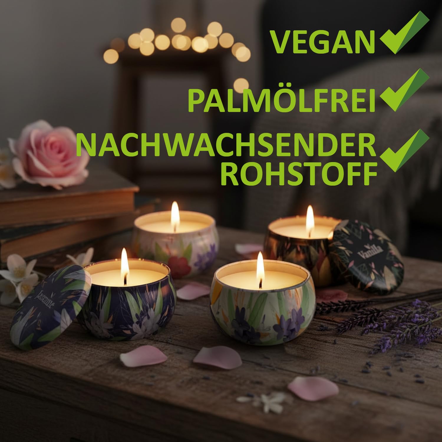 16x Sojawachskerze - Präsent-Set mit verschiedenen Duft-Kerzen - Aromatherapie - Wachs-Kerze - Geschenkset für Valentinstag, Muttertag und Geburtstag (16 Stück - Duftkerzen)