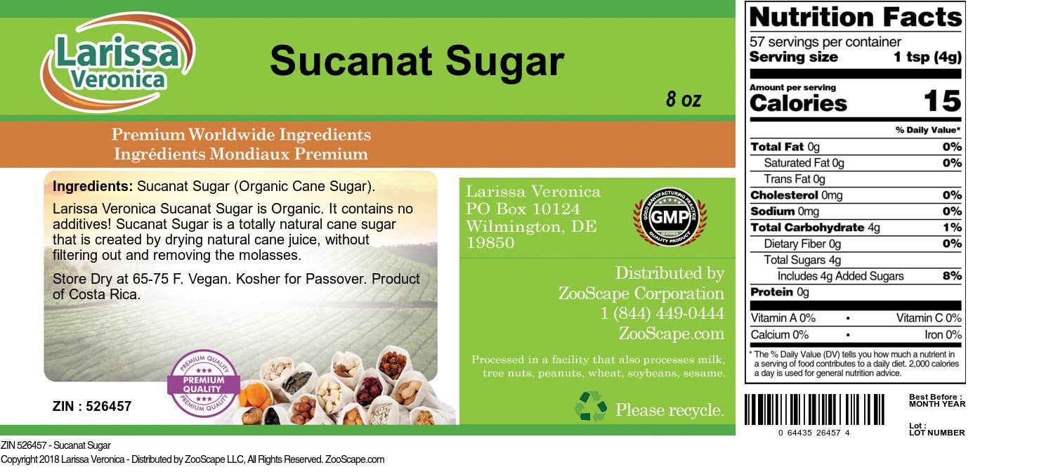 Amazon.com : Sucanat Sugar (8 oz, ZIN: 526457) - 3 Pack : Grocery
