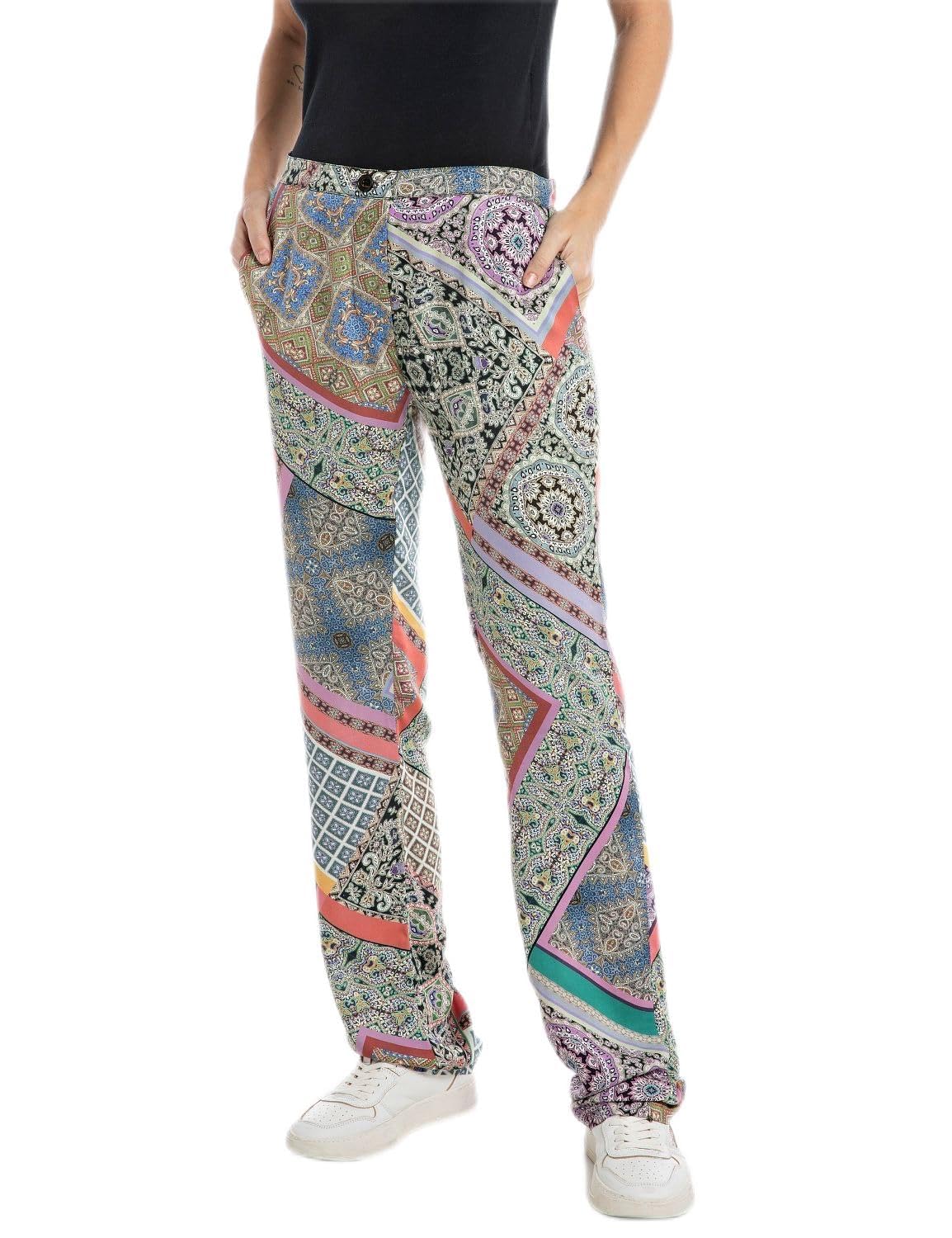 Replay Damen Stoffhose All Over Print