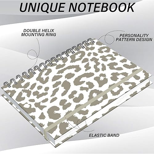 Miniatura 3 de Cuaderno de espiral, diario de tapa dura, cuaderno espiral con rayas anchas, A5 de 5.5 x 8.3 pulgadas, papel grueso de 80 GSM, 60 hojas y 120