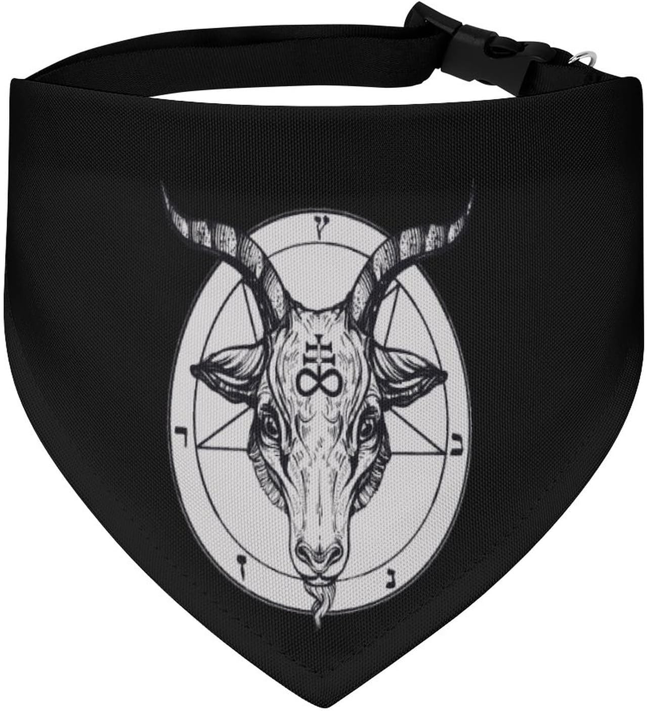 Baphomet Satanic Goat Head Dog Bandana Adjustable Pet Collar Scarf Cute Triangle Kerchief for Dogs Cats