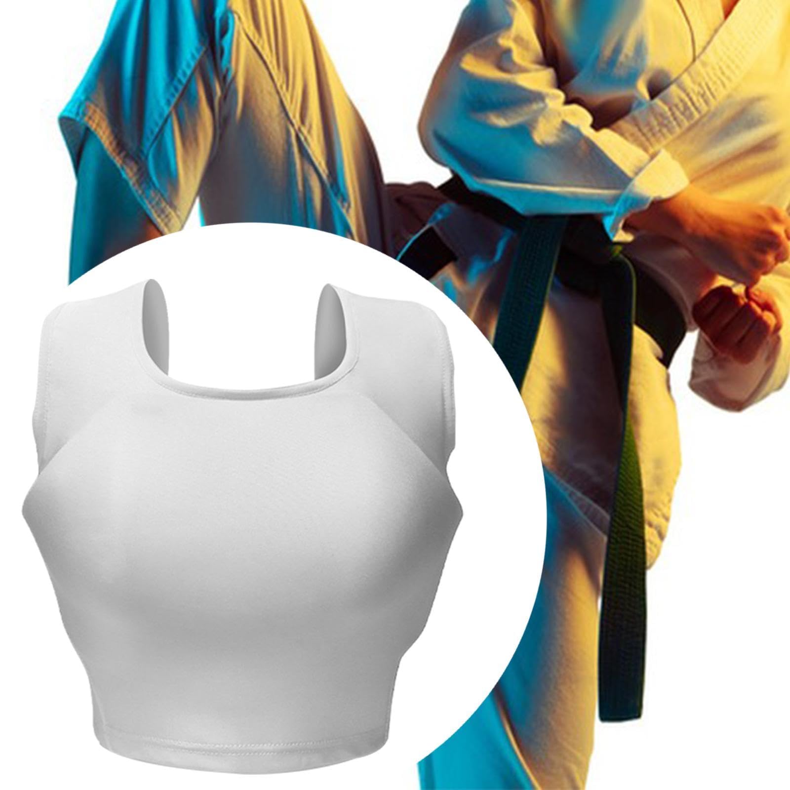 Amagogo Karate-Brustschutz für Damen, Rippenschutz, Rüstung, abnehmbares Futter, weiche Boxschutzweste für Training, Fitness, Fitnessstudio