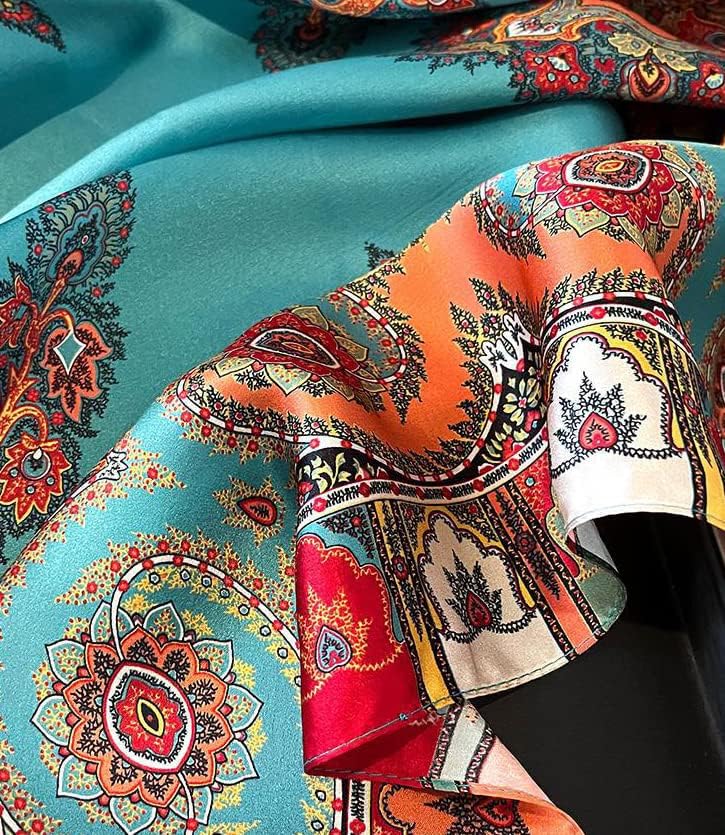 MEISEE 100% Pure Mulberry Silk Scarf 27"'x27(in) Square Scarf Head Scarf Neck scarf Headscarf for Women with Gift Packed - Image 3