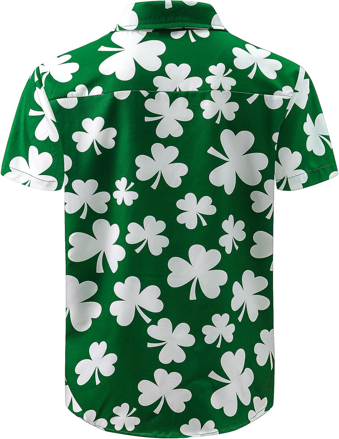 LINOCOUTON Men's St Patrick's Day Shamrock Printed Button Down Shirt - Image 6