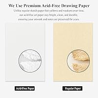 Vista 3 de Cuaderno de bocetos de 9 x 12 pulgadas, cuaderno de bocetos de tapa dura, bloc de bocetos con espiral superior, bloc de papel de dibujo de 100 hojas