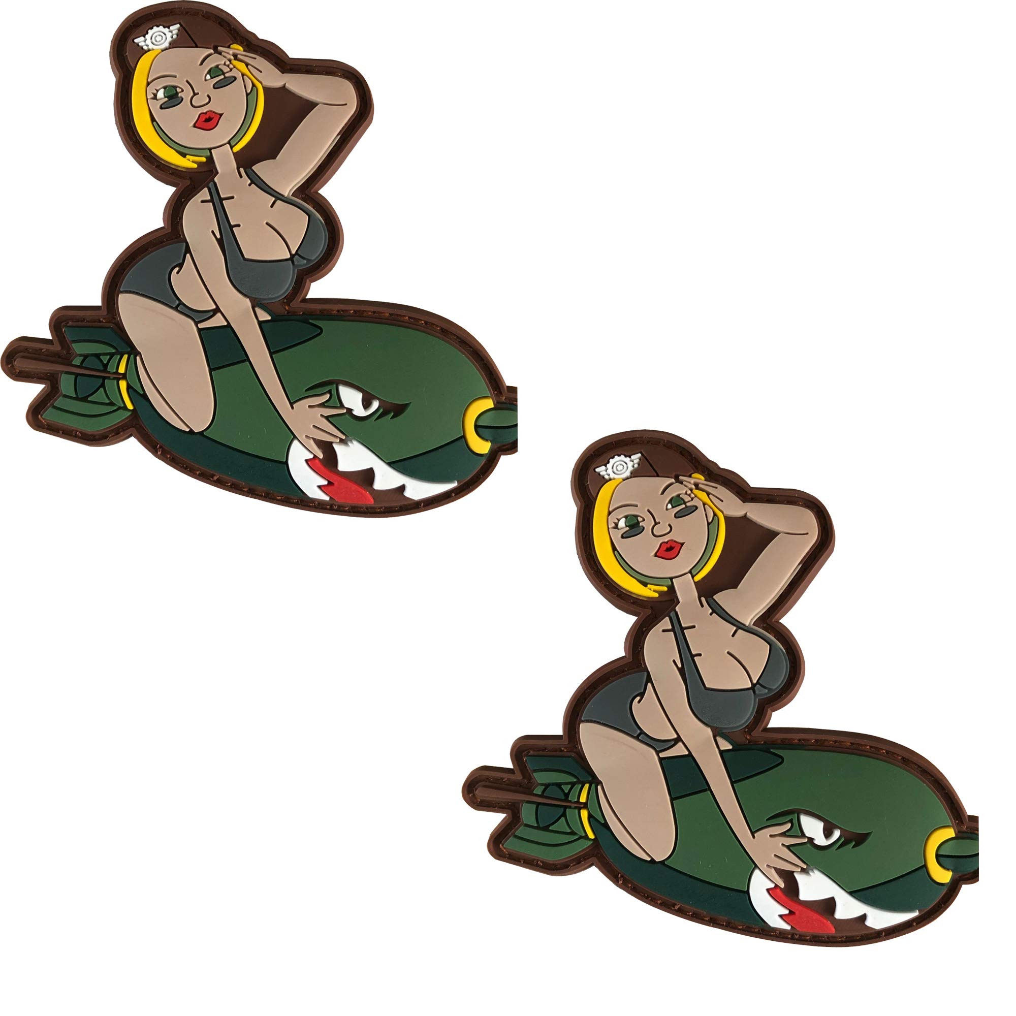 Sexy Bikini Woman on F-Bomb PVC Tactical Morale Patch 3.54 x 3.74 inches - Hook Backed