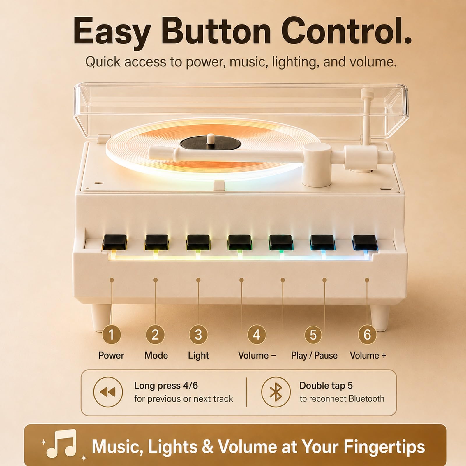 Carillon rotante 4 in 1 con altoparlante Bluetooth, luce notturna a LED, diffusore di aromi, decorazione di lusso per la casa, souvenir per gli amanti della musica