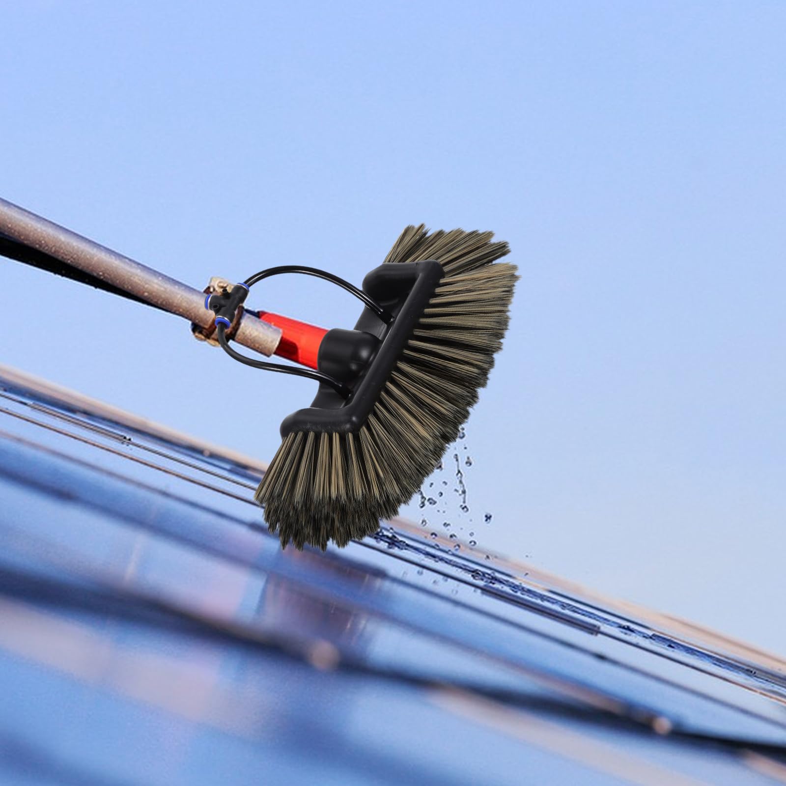 Cabezal de Cepillo de Limpieza para Paneles Solares, Accesorio Alimentado por Agua, Diseño No Abrasivo, Recambio para Herramienta de Limpieza de Techos y Ventanas, Uso