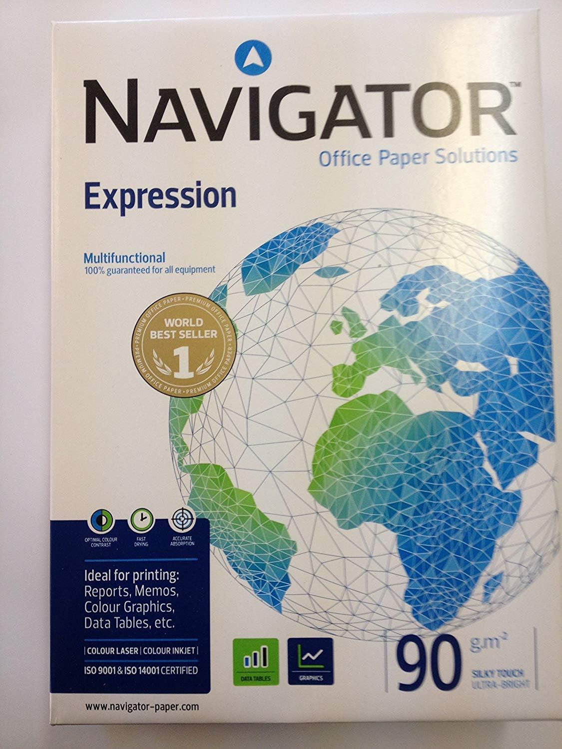 Navigator Ultra White Paper A4 90gsm Box 5 Reams Navigator Ultra White Paper A4 90gsm Box 5 Reams
