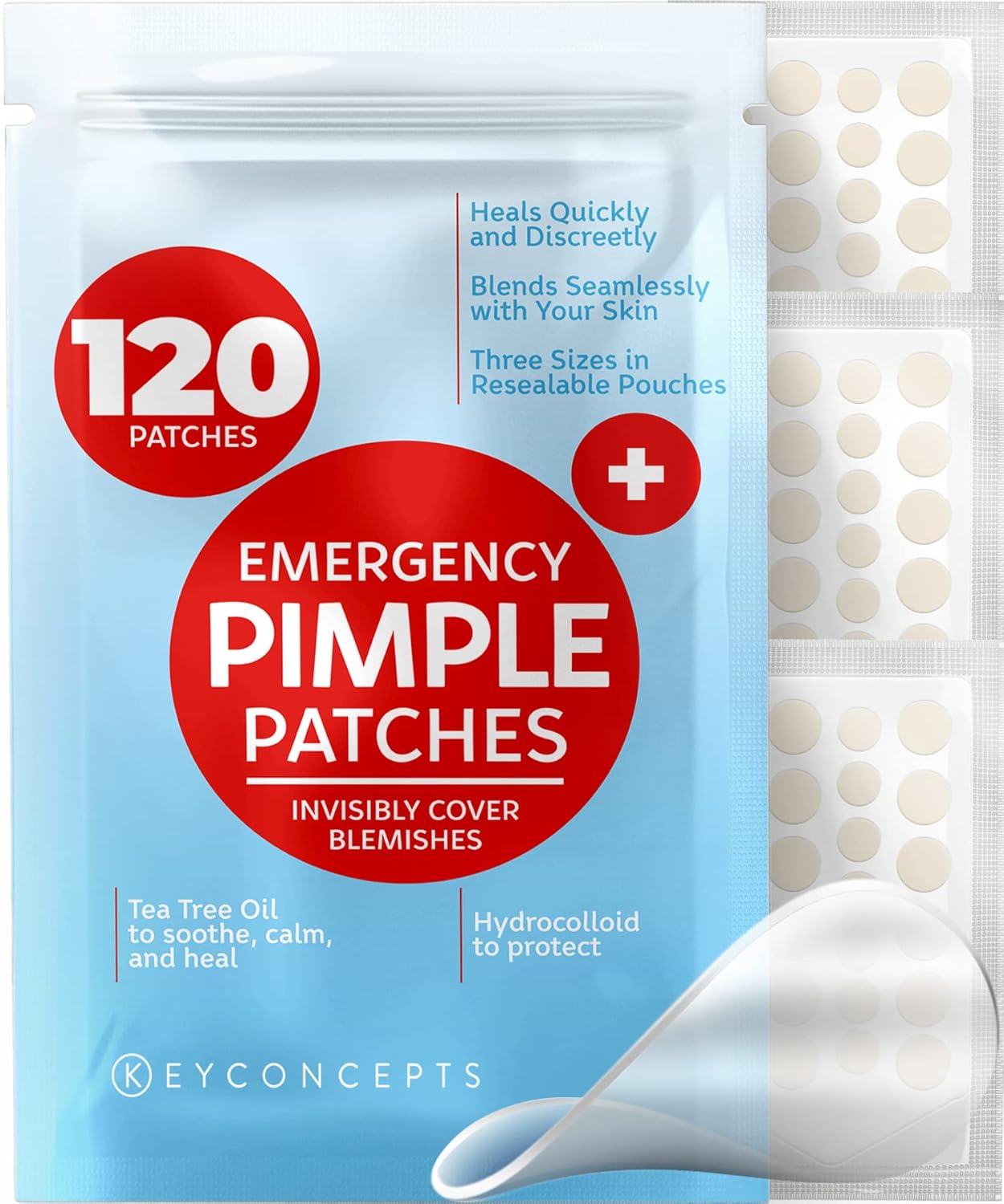 Amazon - Pimple Patches (120 Pack), Hydrocolloid Acne Patches with Tea Tree Oil