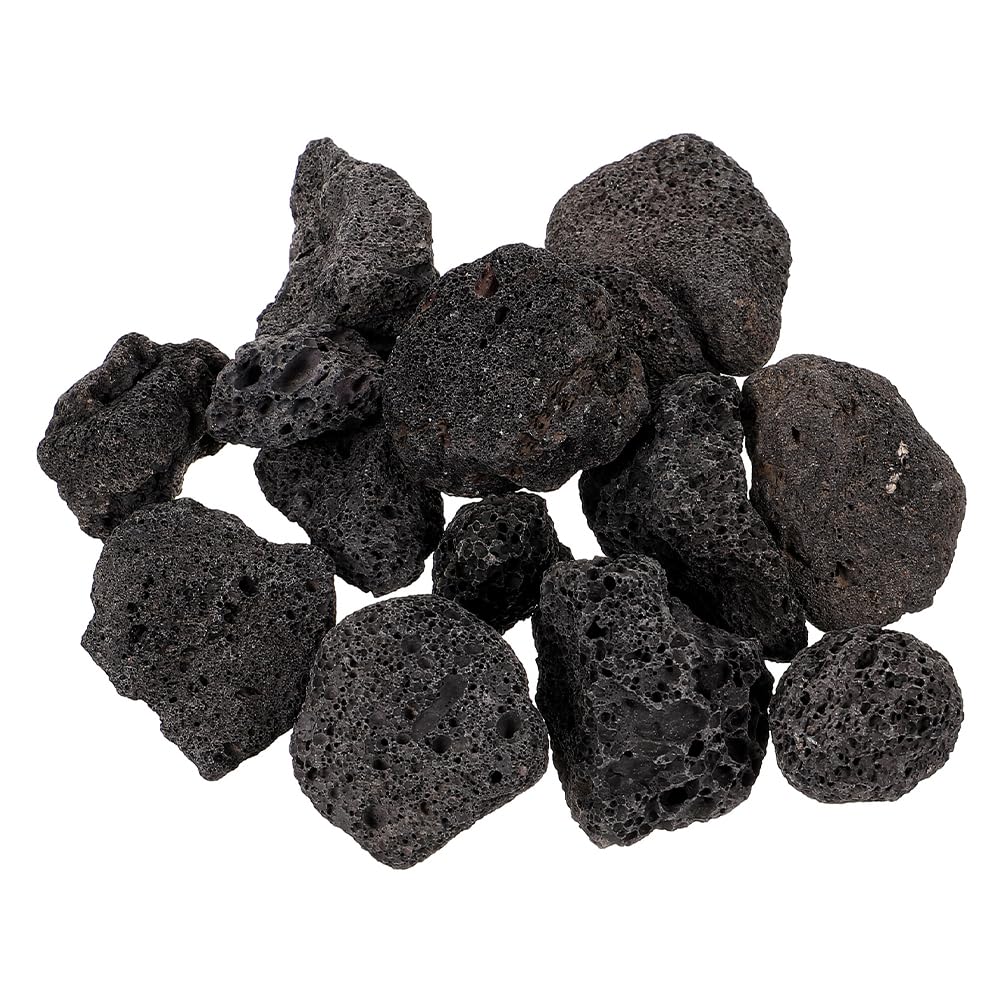 LOGOFUN 3PCS Black Lava Rocks Volcanic Lava Rocks Decorative Natural Volcanic Stones for Fireplace Garden Supplies - 150G 2-4CM