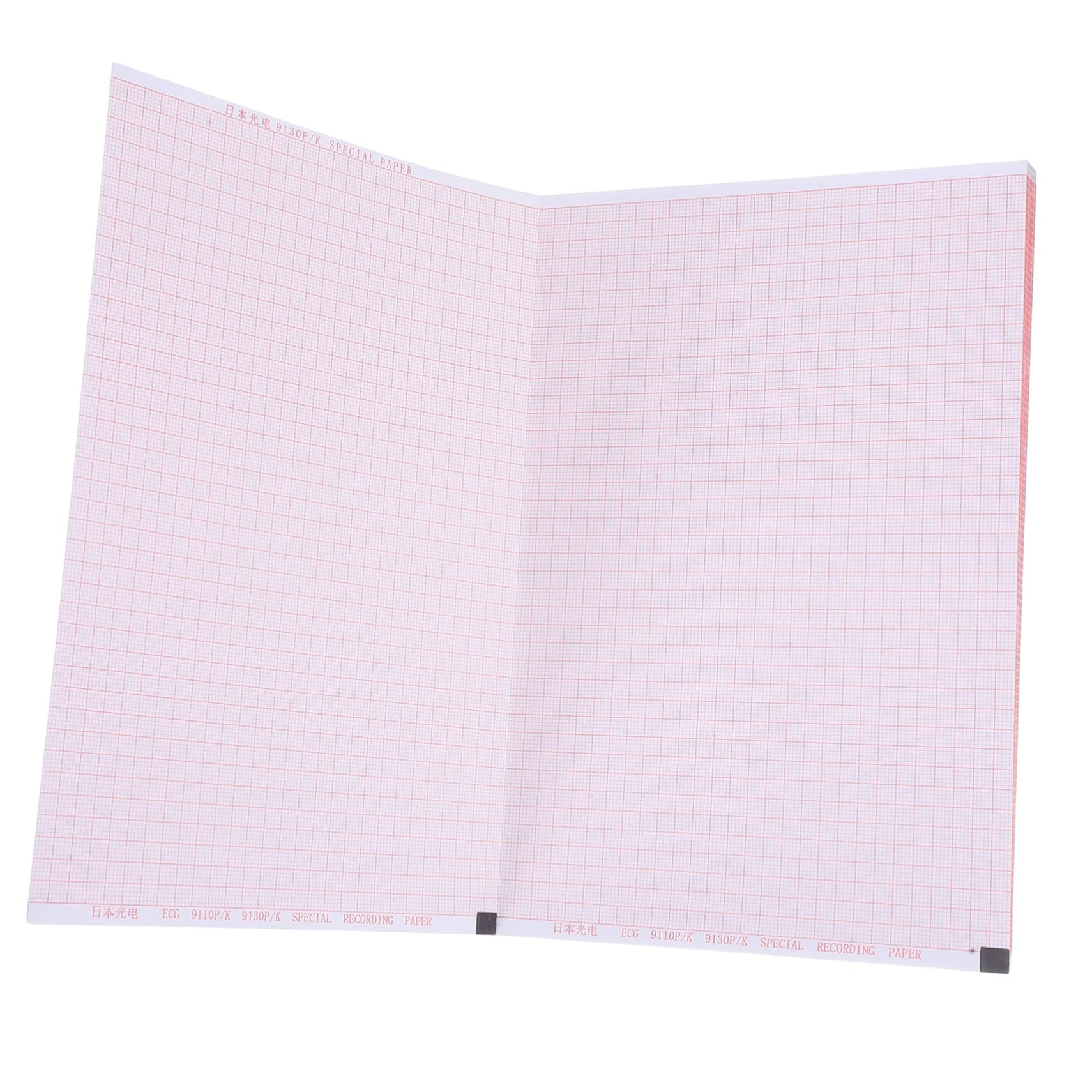 ABOOFAN 5 Stück Buch Elektrokardiogramm Papier Thermopapier mit Raster für Medizinische Diagnosegeräte Schnelle Druckleistung Effiziente Klinische Nutzung