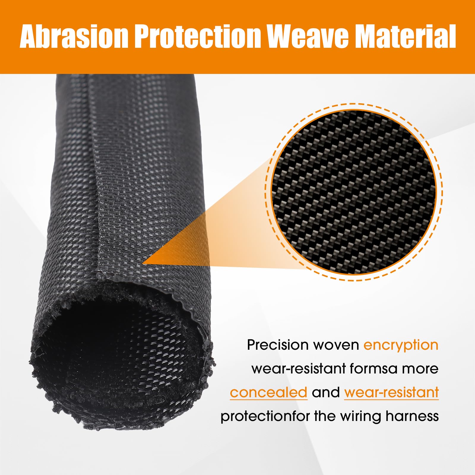 Guaina intrecciata divisa in rete intrecciata per cavi automobilistici/cavi audio/video/corde multi-cavo, copertura di protezione organizzata (nero, 5 mm) - 4,3 m)