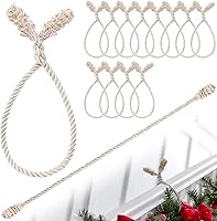 Vista 25 de Shappy 12 lazos de guirnalda de Navidad para barandilla de Navidad, decorativas, reutilizables, flexibles, para guirnalda, escalera, decoración
