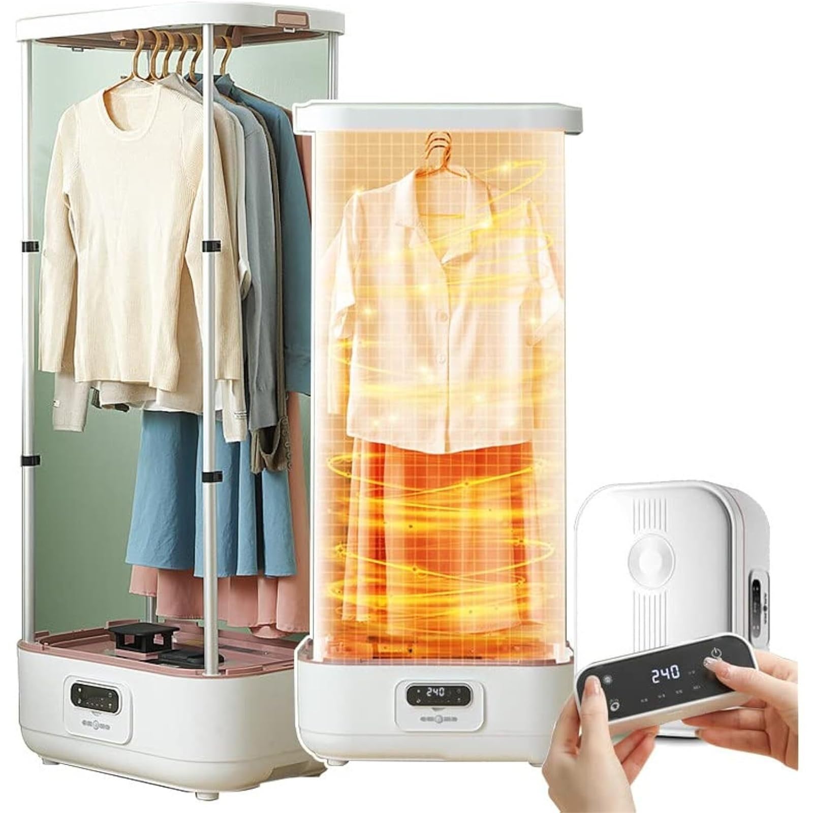Défroisseur vapeur automatique sans fil avec télécommande pour vêtements et fer vertical