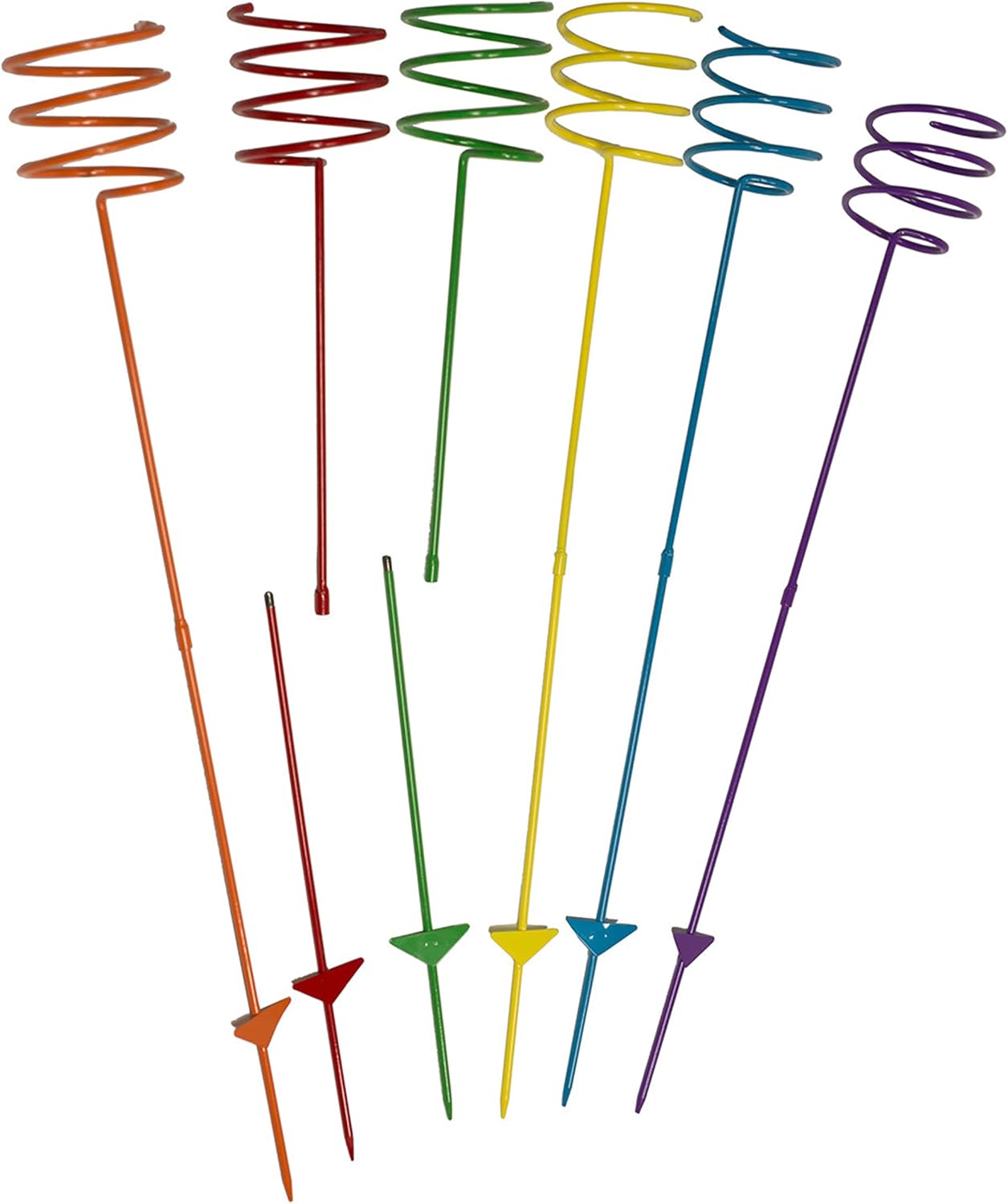 Sunnydaze Outdoor Cup Holders for Yard - Heavy-Duty Outdoor Drink Holder Stakes - Set of 6 - Multicolored