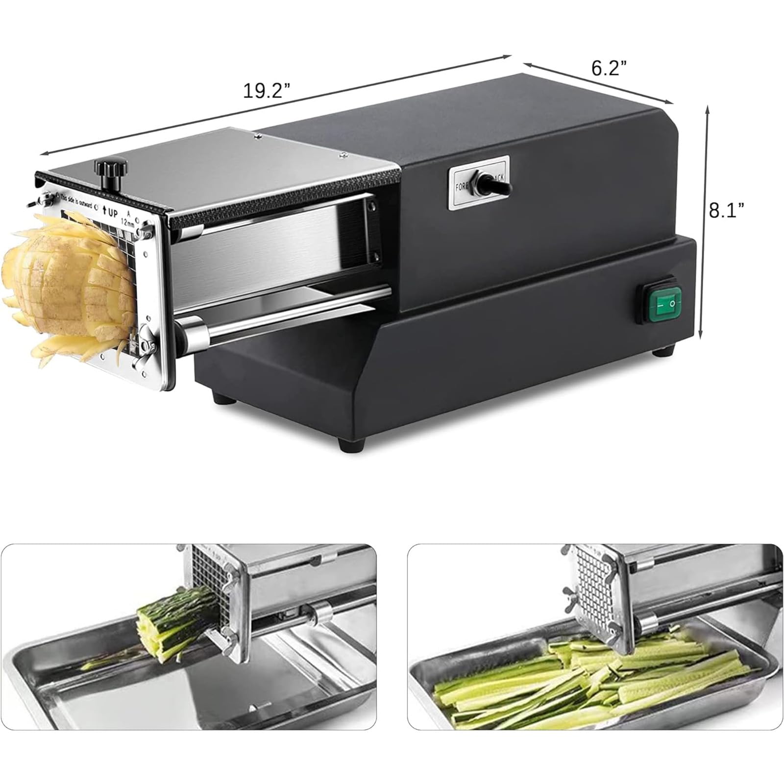 Générique Coupe-Frites Commercial et Coupe-Pommes de Terre Électrique | Idéal pour Snack-Bars et Magasins de Desserts | Équipement de Cuisine Professionnel