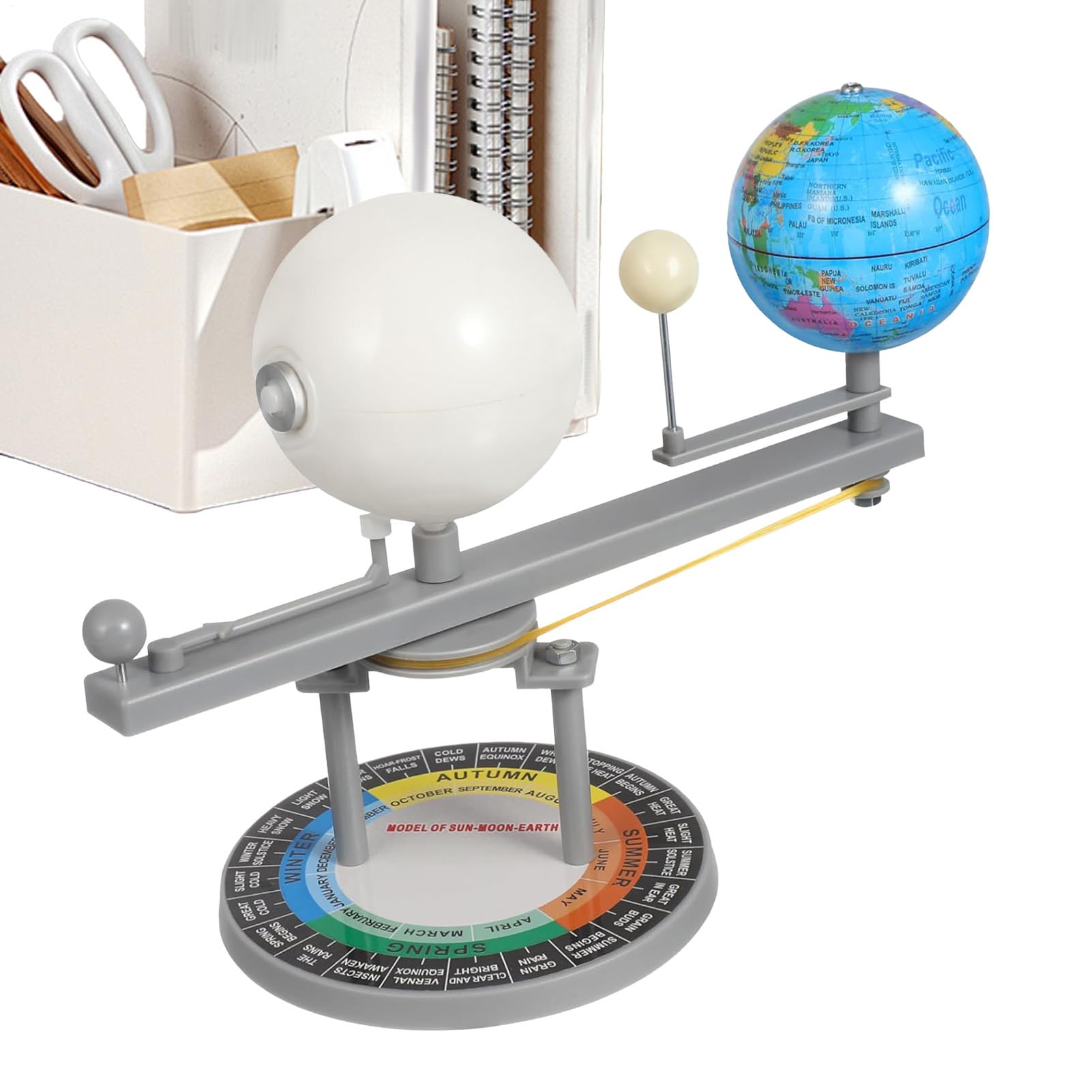 Modèle de globe terrestre du système solaire - Jouet pour réplique de la terre, lune, orbite planétaire, outil de science astronomique, enseignement pédagogique | Planet Toy Outil pédagogique