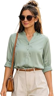 Urbano Fashion Women's Modal Viscose Full Sleeve Regular Fit Casual Solid Shirt with Mandarin Collar Price In India
