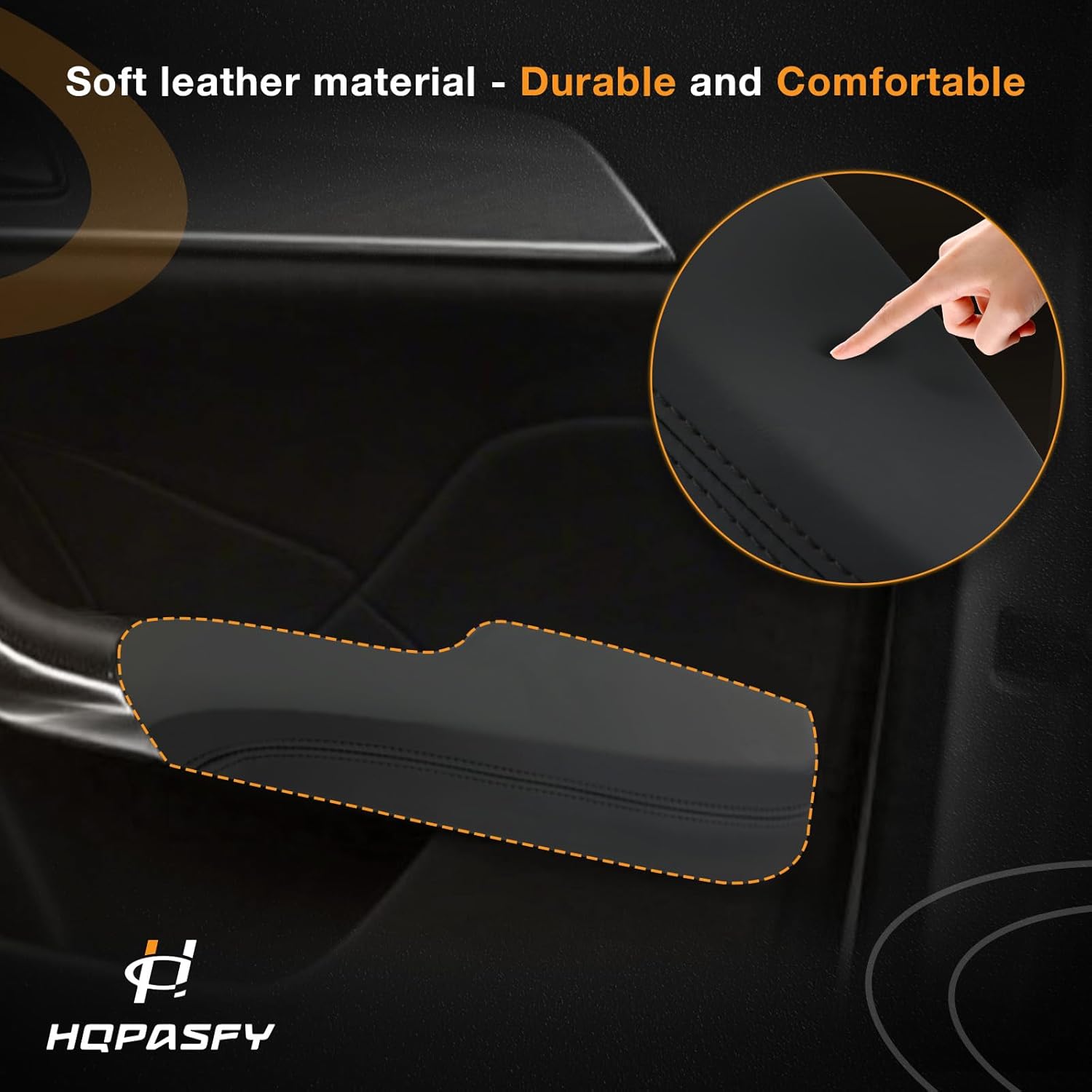 HQPASFY Door Armrest Trim Front, Compatible with 2011-2023 Dodge Charger Chrysler 300, Driver & Passenger Side Pair, Replaces# 1WK37DX9AB 1WK36YSAAB Black