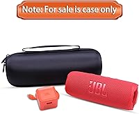 Vista 2 de LTGEM - Funda compatible con JBL Flip 7/5/6/Grip Altavoz Bluetooth portátil impermeable, portátil, bolsa de almacenamiento de viaje, negro y rojo