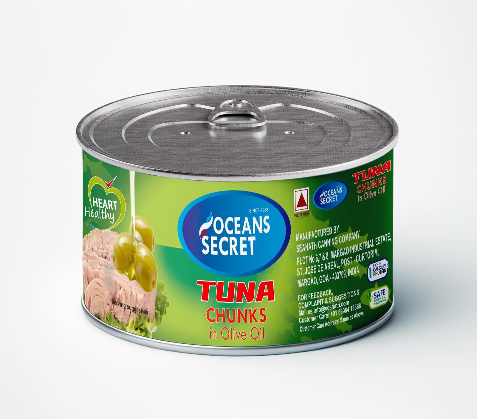 Oceans Secret Tuna Chunks in Olive Oil, Salt, and Water 180g, (Pack of 2) | Immunity Booster | Superfood | Provides Natural Flavour | Contain Essential Nutrients | Store in Cool and Dry Place-image-47