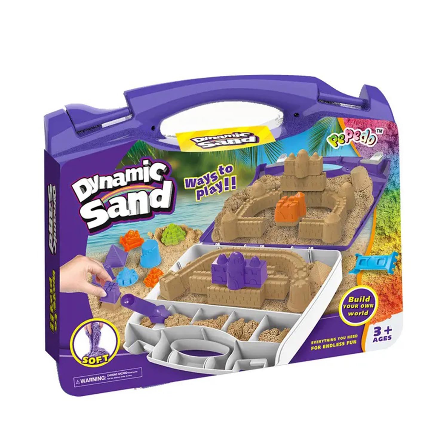 CASTANAPlay Sand set, building Kindom and Castle sand set, Sand Beach Sand Kingdom Playset Folding Sandbox, Sensory Toys for Kids Ages 3 and up